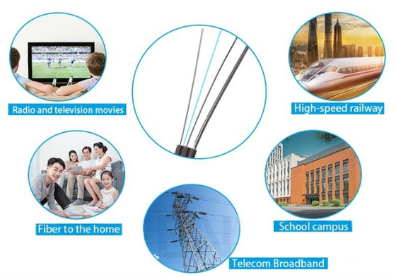 Customized FTTH Fiber Optic Cable High Strength Flat Butterfly