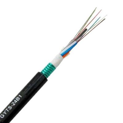 24 Core Direct Buried Outdoor Fiber Optic Cable GYTS Single Mode