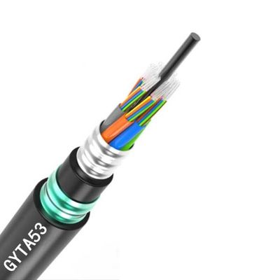 12 Core Armored Outdoor Fiber Optic Cable GYTA53 MDPE / HDPE Double Sheath