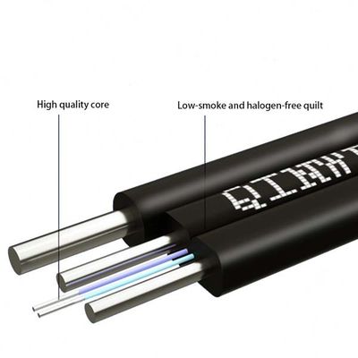 Bow Type Drop Black FTTH Fiber Optic Cable 2 Core FRP GJYXCH