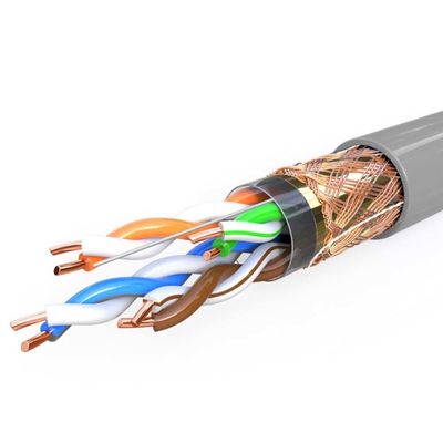 4P Twisted Pair Blue Cat6 Shielded Cable 305m Indoor 0.52mm To 0.58mm