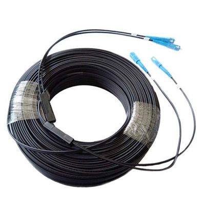 Ftth Single Mode Fiber Optic Patch Cord Drop Cable G657A GJXFH black sheath
