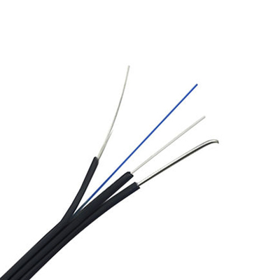 Flat Butterfly Drop Fiber Optic Cable  FTTH Three Steel Wire Telecom GJYXCH-1B