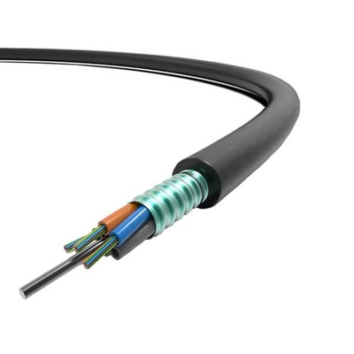 Outdoor 4 Core Fiber Optic Cable SM 9/125um (G.652.D) Armoured With Steel Wire