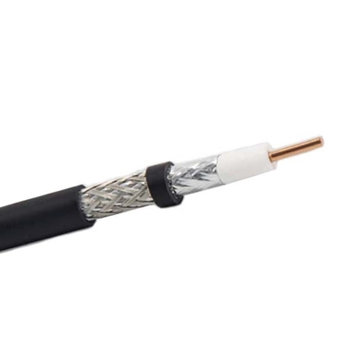 Solid Copper Conductor Coaxial Cable 5DF RG6 RG59 OD7.5MM With PVC PE Jacket