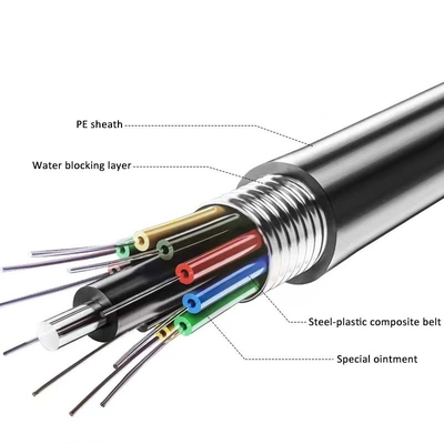GYFTY PBT Multi Tube Outdoor Fiber Optic Cables Single Mode Lightning Protection